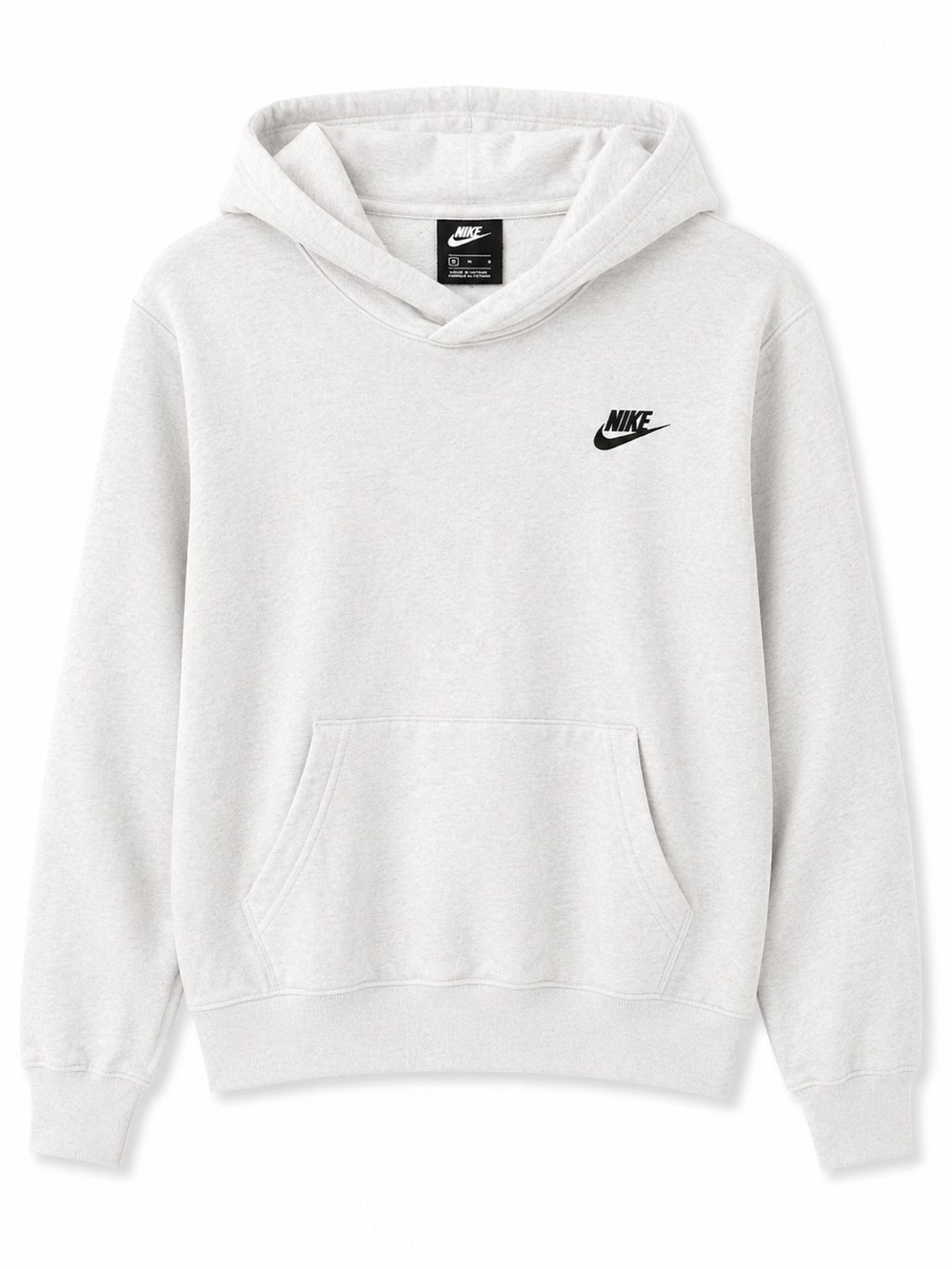 Nike Light Gray Crewneck Hoodie with Black Logo